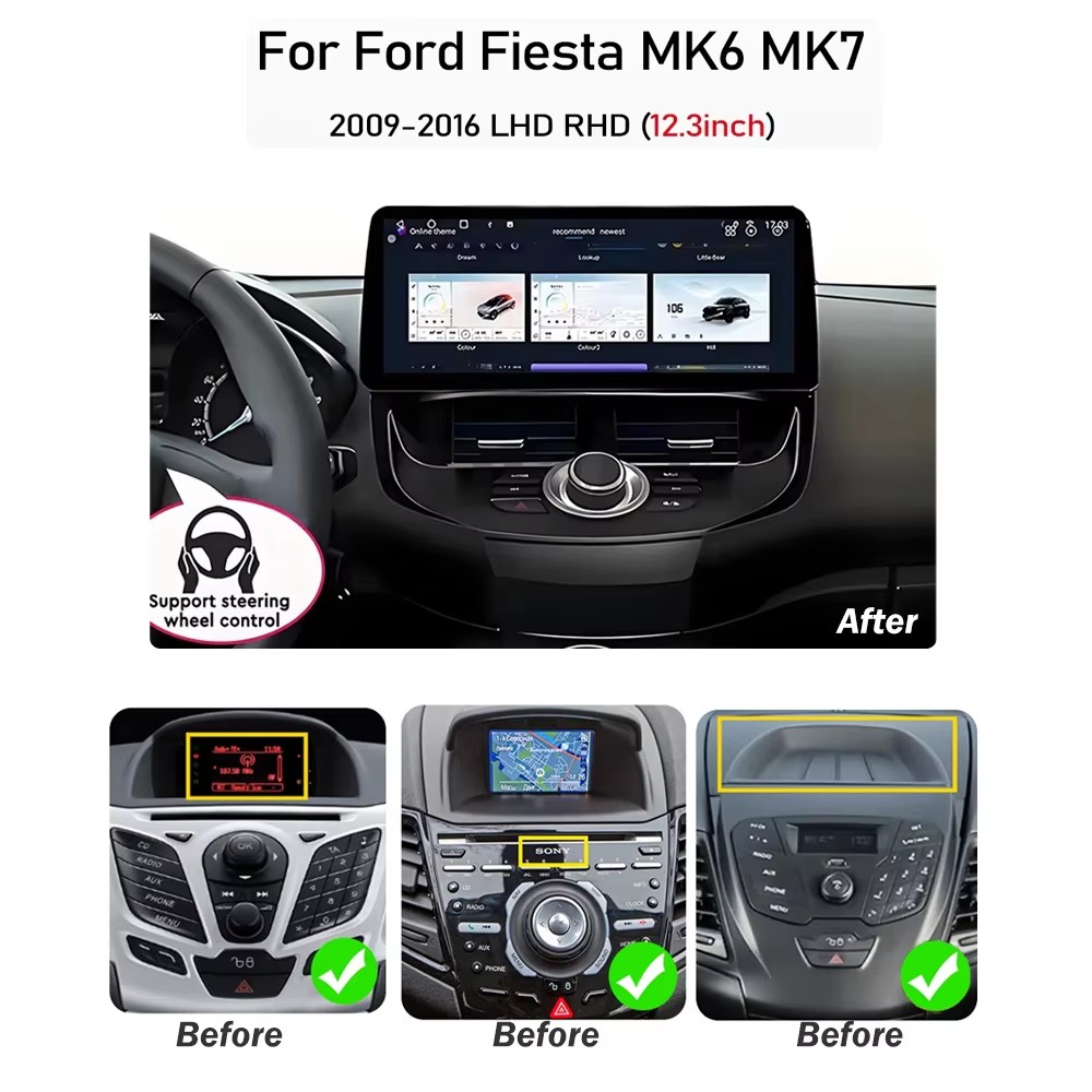 12,3 inci untuk Ford Fiesta MK - Ddr5 8Gb ulasan dan harga